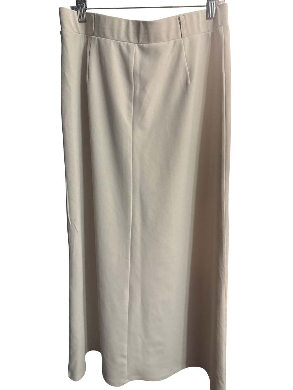 Messini Women's Cream Midi Skirt with Front Slit